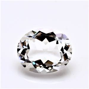 พลอยพลอยโทแพซแบบเหลี่ยมเพชรพลอยอัญมณี10X12mm กะรัตมีสีขาวทรงรีตัดตามธรรมชาติได้รับการรับรองจากโรงงาน - Product Image 1