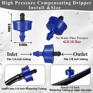 Капельницы компенсационные высокого давления 1/2/3/4/8 л, герметичные, с постоянным расходом, для систем капельного орошения теплиц - Product Image 2