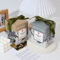 Custom Logo Candle Box Packaging Recyclable Candle Paper Boxes Luxury Paper Packaging Suppliers Textured Cardboard Boxes