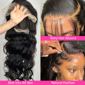 Großhandel rohe peruanische Jungfrau 180% Dichte Echthaar Hd Body Wave Front Lace Perücke Natürliche transparente Spitze Front Echthaar Perücke - Product Image 3