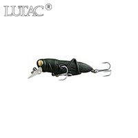 LUTAC Appât dur artificiel Flottant Criquet Minnow Leurre revêtement réaliste Peau laser Long Casting Plastique ABS Treble Hook 45mm3.5g