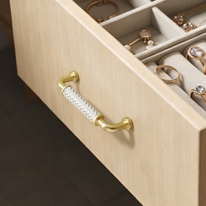 Tiradores Modernos de Cuero Trenzado para Muebles, Forma de Barra de Aleación de Zinc, Duraderos, para Cajones y Puertas de Cocina y Armarios - Product Image 3