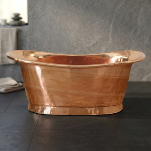 Bañera de Cobre Martillado, Bañera Independiente de Cobre Antiguo, Bañera Ovalada Hecha a Mano, Bañera de Lujo para el Hogar - I H C - Product Image 1