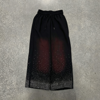 Ensemble de sweats à capuche personnalisés pour hommes, surdimensionnés, avec strass et cristaux intégrés, imprimé vintage dégradé effet pulvérisé, fabrication OEM