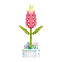 Blocs de construction à petites particules, plantes en pot, œillets, en plastique ABS, 100-200 pièces, compatibles DIY pour jeunes