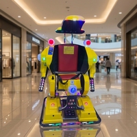Robot à roulettes pour 2 personnes, alimenté par batterie, avec rotation à 360 degrés, pour centre commercial, parc
