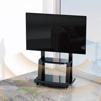 DBTC802B Soporte de TV LED móvil negro Soporte de carro de TV móvil de acero para TV de plasma de 75 pulgadas para uso en la Oficina y la sala de estar