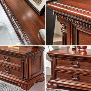 Nouveau meuble de salon en bois design meuble <span class=keywords><strong>TV</strong></span> en bois massif de style classique avec 4 tiroirs meuble <span class=keywords><strong>TV</strong></span> de salon - Product Image 5