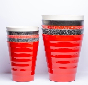 Modern Minimalist PP <b>Planters</b> Black Speckled Outdoor Flower Pots for Garden Green Plants <b>Large</b> Size - Product Image 3