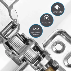 مفصلات أثاث حديدية بإغلاق ناعم للبيع بالجملة من المصنع، مناسبة لأبواب الخزائن الناعمة في المنازل والمكاتب والمدارس والمستشفيات - Product Image 3