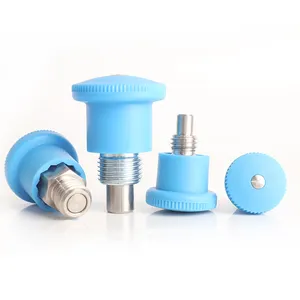 Blue Plastic Knob Retractable Stainless Steel Index Bolt Clamping Spring Loaded Mini Indexing Plunger Pin