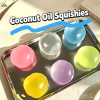 Jouets anti-stress en huile de coco faits à la main, personnalisables en gros par le fabricant, balles de relaxation modelables en vaseline, sans rebond