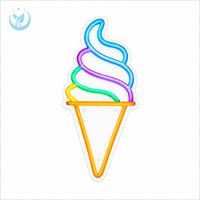 Enseigne néon LED personnalisée en acrylique pour crème glacée, décoration murale lumineuse pour café, pâtisserie, restaurant, bar, magasin d'alimentation, décoration intérieure
