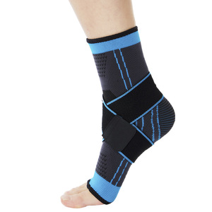 Penjepit pergelangan kaki olahraga tali, dapat diatur, perlindungan nilon rajutan lengan pergelangan kaki kompresi lari basket - Product Image 3