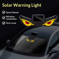Lampe d'ambiance solaire LED œil de démon, sans fil, multi-modes, tricolore, à signalisation automatique, pour vitre arrière