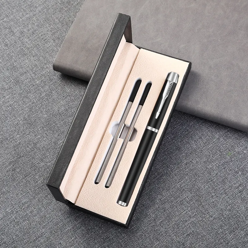 Geschäftsgeschenke Stift-Set Metall-Roller-Stift mit Kasten Bürostudio-Zeichenbuchstabendruckstift Geschenkbox-Set