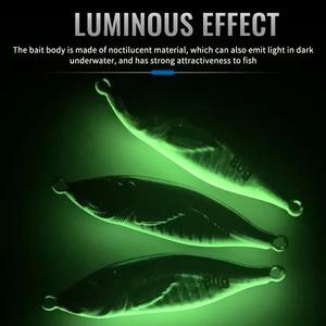 Leurre de pêche métallique Little Jack à effet lumineux 60G 80G, leurre de jigging imprimé en 3D pour lancer lent en bord de mer avec hameçons - Product Image 4