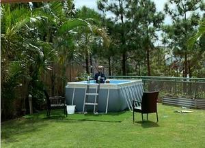 <span class=keywords><strong>Piscine</strong></span> hors sol rectangulaire pliable portable <span class=keywords><strong>INTEX</strong></span> 26784 3M X 1.75M X 0.8M en PVC pour la famille, avec accessoires - Product Image 6