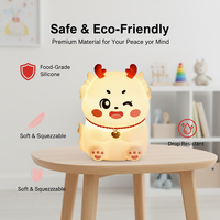 Veilleuse en silicone Dragon rechargeable, lampe de chevet tactile, veilleuse de dessin animé en silicone, lumière LED tactile pour enfants, cadeau