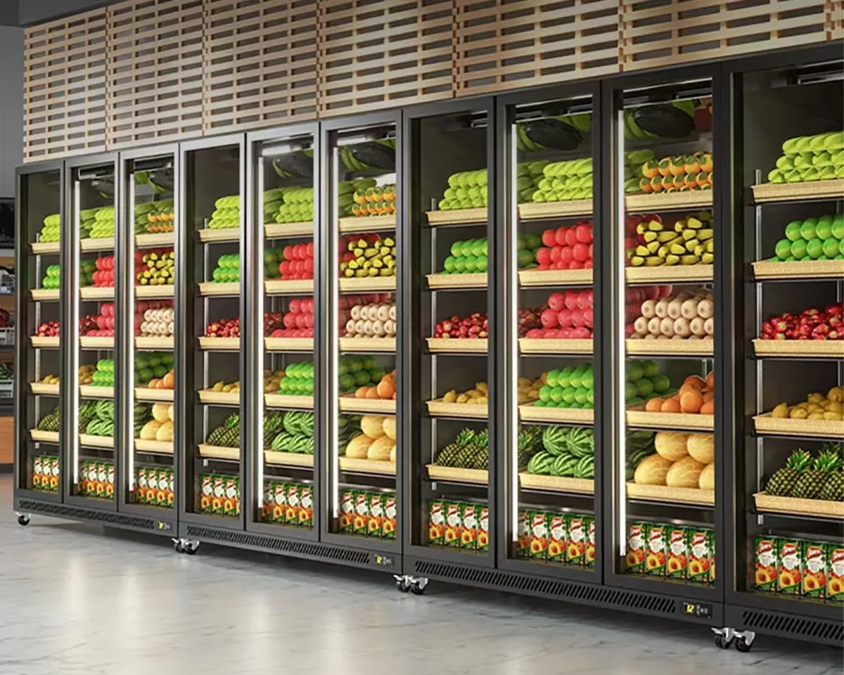 Refrigerador comercial de bebidas refrigerador de grande capacidade congelador de bebidas de zona dupla