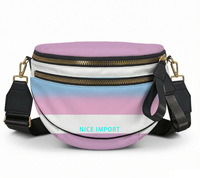 Sac à bandoulière léger en forme de coquille arc-en-ciel gris pour femme avec fermeture éclair, idéal pour le quotidien