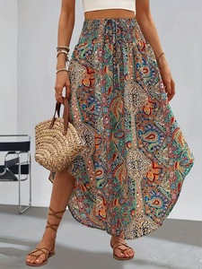Vintage Exotic Bohemian Polyester <strong>Clothes</strong> Personalized Ethnic Print Ladies Spring Summer Cross-border Stock Outfit - Product Image 5