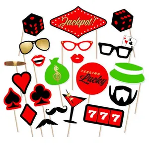 21PCS/Set Las Vegas Black Jack Party Props Decoration Photo Booth Prop