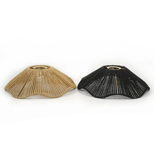Abat-jour suspendu rétro en paille jaune et noir, écologique, pour usage intérieur dans les salons de thé, les bureaux et les maisons d'hôtes - Product Image 4