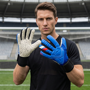 Gants de gardien de but professionnels Qiqiang en cuir de haute qualité, antidérapants, avec sangle de poignet réglable, confortables pour la compétition - Product Image 3