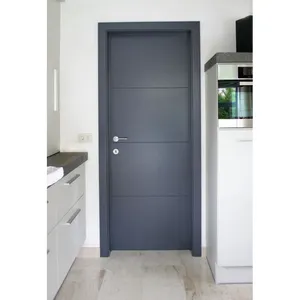 Blh-59 Simple Design Wooden Double Door Round Designs Line Wood Plywood Flush Door Laminated Door