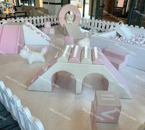 Commerciale popolare casa di rimbalzo colorata per bambini Soft Play attrezzatura per feste a noleggio parco giochi al coperto bianco rosa Baby Soft Play Set - Product Image 3