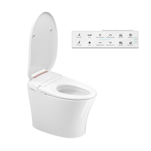 TEJJER Bidet <span class=keywords><strong>de</strong></span> <span class=keywords><strong>toilette</strong></span> en céramique une pièce à chaleur instantanée, blanc et or <span class=keywords><strong>rose</strong></span> - Product Image 5