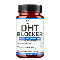 Compléments alimentaires en capsules pour la santé capillaire, bloqueurs de DHT pour adultes, marque privée OEM, biotine, niveaux de DHT, soin du cuir chevelu, renforcement des cheveux