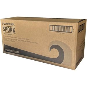 Cuchara-tenedor de polipropileno negro de peso medio para camping, utensilio de camping, 1000 unidades/paquete - Product Image 3