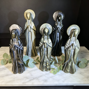 Estatua <span class=keywords><strong>de</strong></span> la Virgen María Tallada a Mano en Obsidiana Dorada Natural, Figura Religiosa <span class=keywords><strong>de</strong></span> Cristal Curativo para Decoración del Hogar - Product Image 1