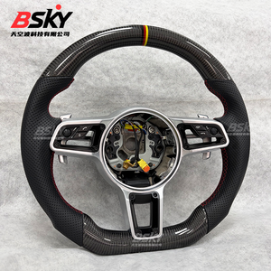 Volant en fibre de carbone véritable pour <span class=keywords><strong>Porsche</strong></span> Panamera Cayenne Macan Taycan Cayman Boxster Carrera 911 918 958 981 987 996 997 - Product Image 6