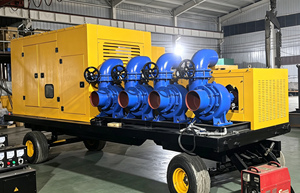 Pompe <span class=keywords><strong>à</strong></span> eau diesel mobile sur remorque, 4 unités en parallèle, grand débit, pour contrôle des inondations et drainage d'urgence - Product Image 3