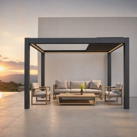 Pergola bioclimatique en aluminium thermolaqué, écologique, motorisée, certifiée CE TUV, modèle NG-MP2026