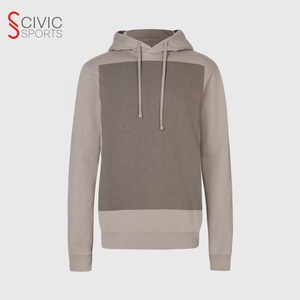 Sweat à capuche personnalisé pour hommes en coton épais patchwork, fermeture éclair de couleur contrastée, sweat à capuche imprimé, OEM/ODM disponible - Product Image 1