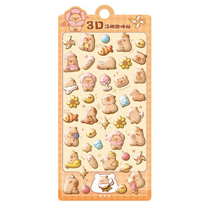 3D Embossed Cartoon <b>Stickers</b> For Kids Journal Decoration Self Adhesive <b>Sticker</b> <b>Sheet</b> Papercard Packaging Non Toxic - Product Image 1