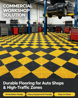 Dalles de sol de garage emboîtables en plastique PP robuste avec drainage pour atelier de detailing automobile, atelier, garage à domicile