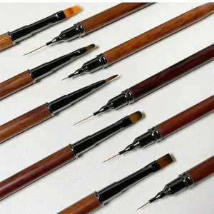 Professional <b>Nail</b> Art Brushes 3D Painting Manicure Acrylic Brush UV Gel Line Drawing Flower Carving Pen Wooden Handle <b>Nail</b> <b>Tools</b> - Product Image 2