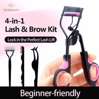 Ensemble d'outils de maquillage avec logo personnalisé, ensemble de recourbe-cils, kit de toilettage professionnel avec peigne à cils, séparateur de cils, applicateur, pince à épiler