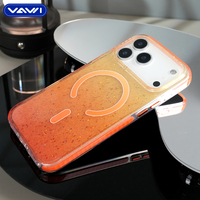 Casing HP VAWI B406 Glitter Warna-warni Anti Benturan Bahan PC Keras untuk iPhone 17 Pro Max Air Glitter Magnetik Coque Telepon