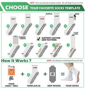 تصميم الخاص بك شعار مخصص التطريز كشكش جورب اليوغا داخلي اللياقة البدنية تجريب بيلاتيس الجوارب المضادة للانزلاق قبضة اليوغا جورب للنساء - Product Image 6