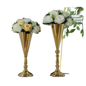 Support de vase à fleurs artificielles classique en fer doré de 12 cm pour table, centre de table décoratif pour anniversaire - Product Image 2
