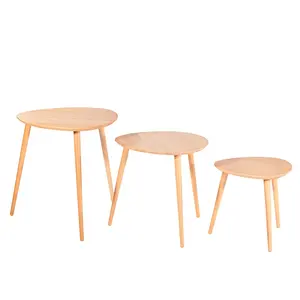 JB 2022 Design moderno casual mobili in legno massello rotondo soggiorno tavolino colore legno tavolino