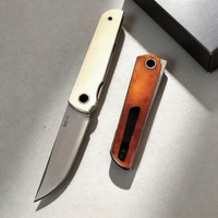 Nouveau couteau pliant de haute qualité en acier sandwich avec manche en os de bœuf, portable, tranchant, pour le camping, la pêche et les activités de plein air