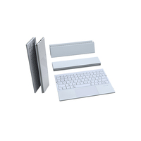 Clavier sans fil pliable avec pavé tactile, housse de protection en cuir, clavier portable pleine taille pour tablette, ordinateur portable, smartphone