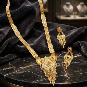 Conjunto de collar y pendientes de cadena de eslabones de latón chapado en oro de 14K 18K 24K para mujer de lujo al por mayor - Product Image 3